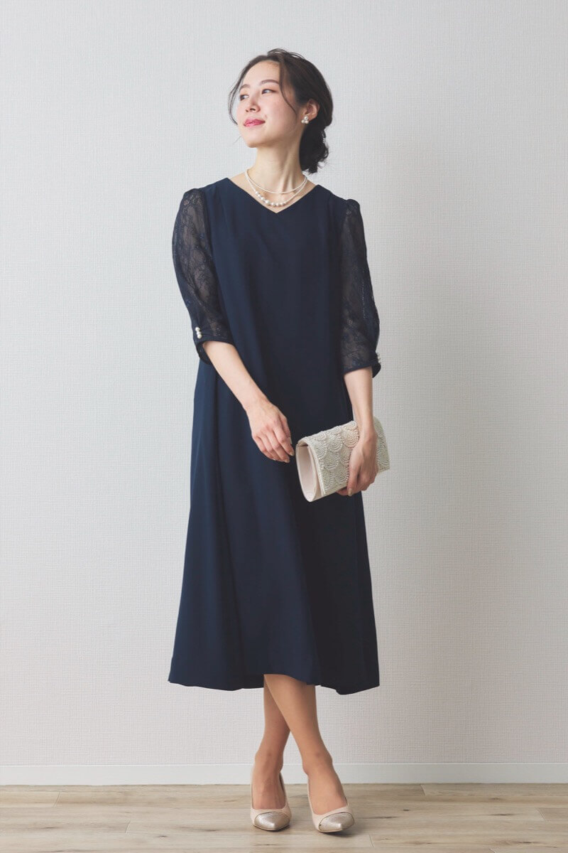 ネイビー REPLETE ドレス