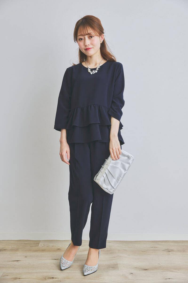 ネイビー WHITE JOOLA ドレス