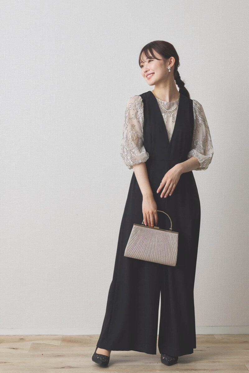 ブラック×ベージュ REPLETE ドレス