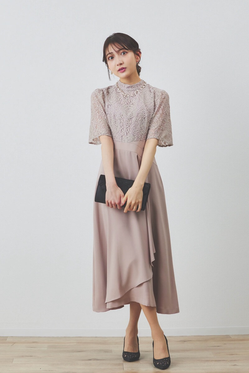 ベージュピンク REPLETE ドレス