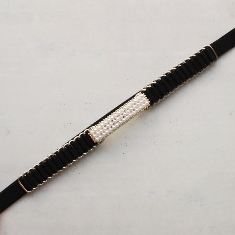 ブラックのラインパールゴムベルト