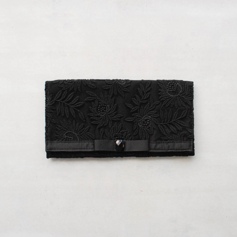 フラワーレースふくさ 黒
