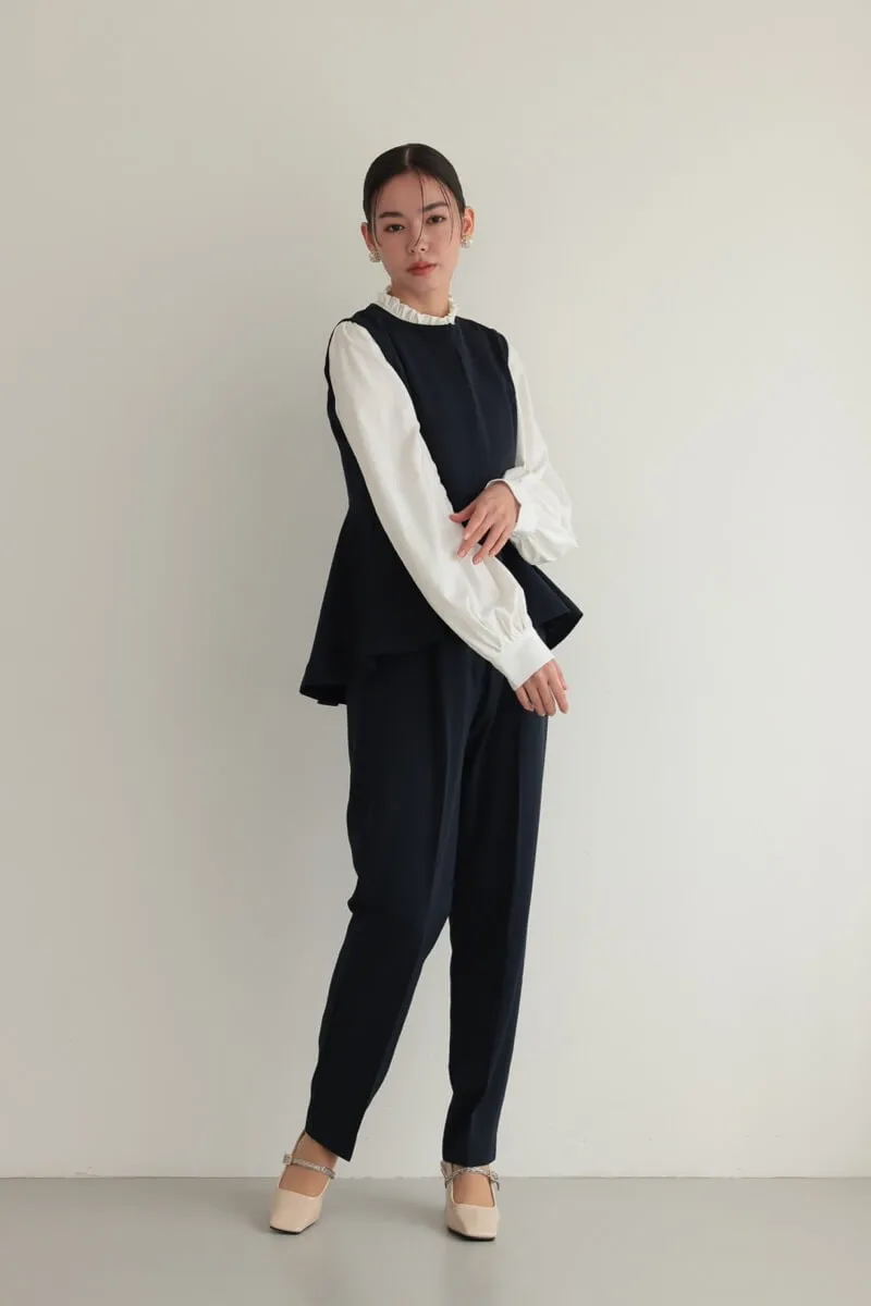 ネイビーのクルーネックジレセレモニーセット