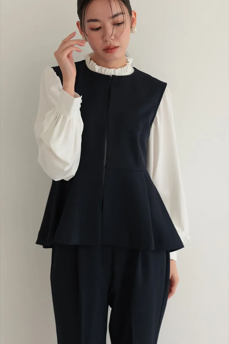 ネイビーのクルーネックジレセレモニーセット