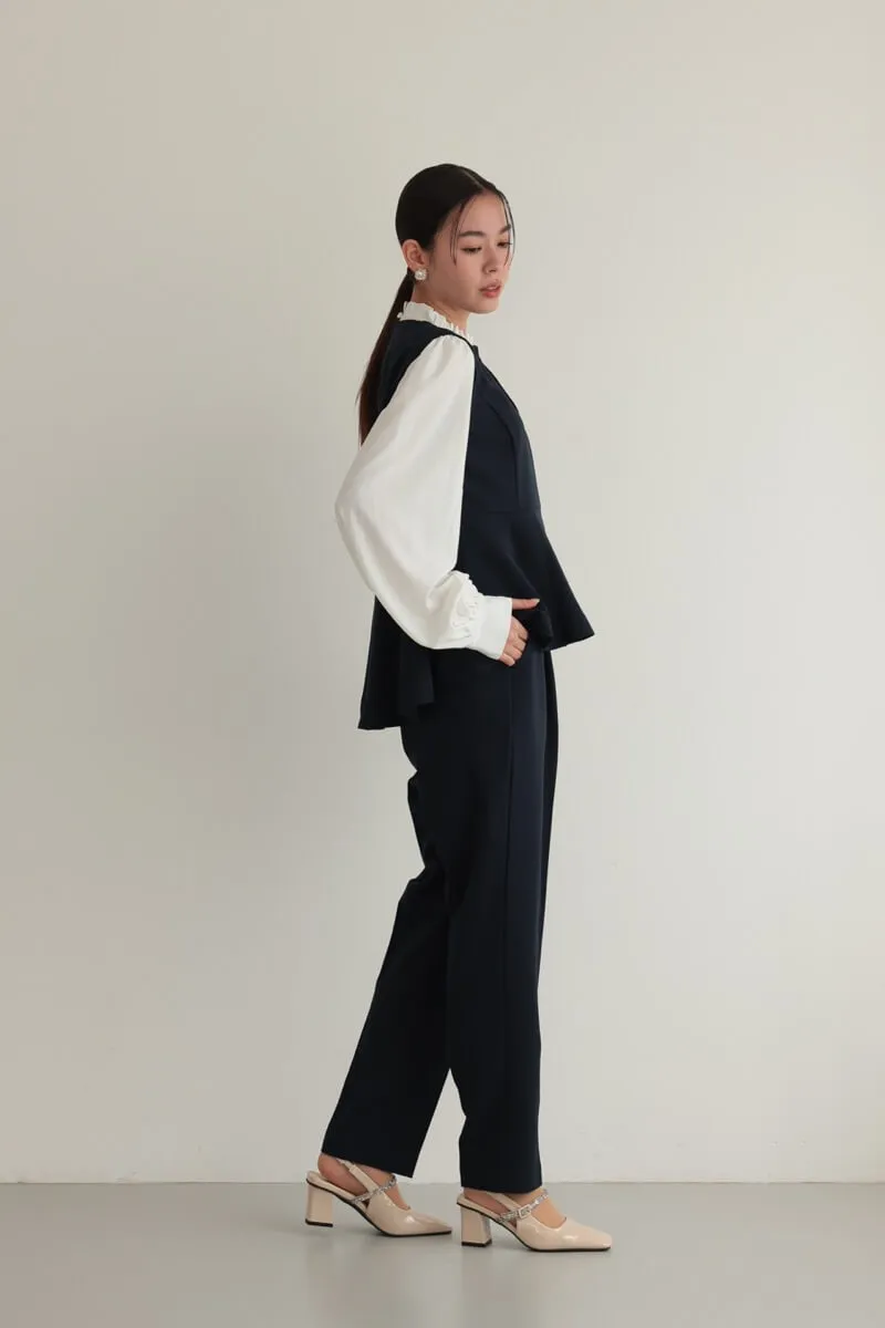 ネイビーのクルーネックジレセレモニーセット