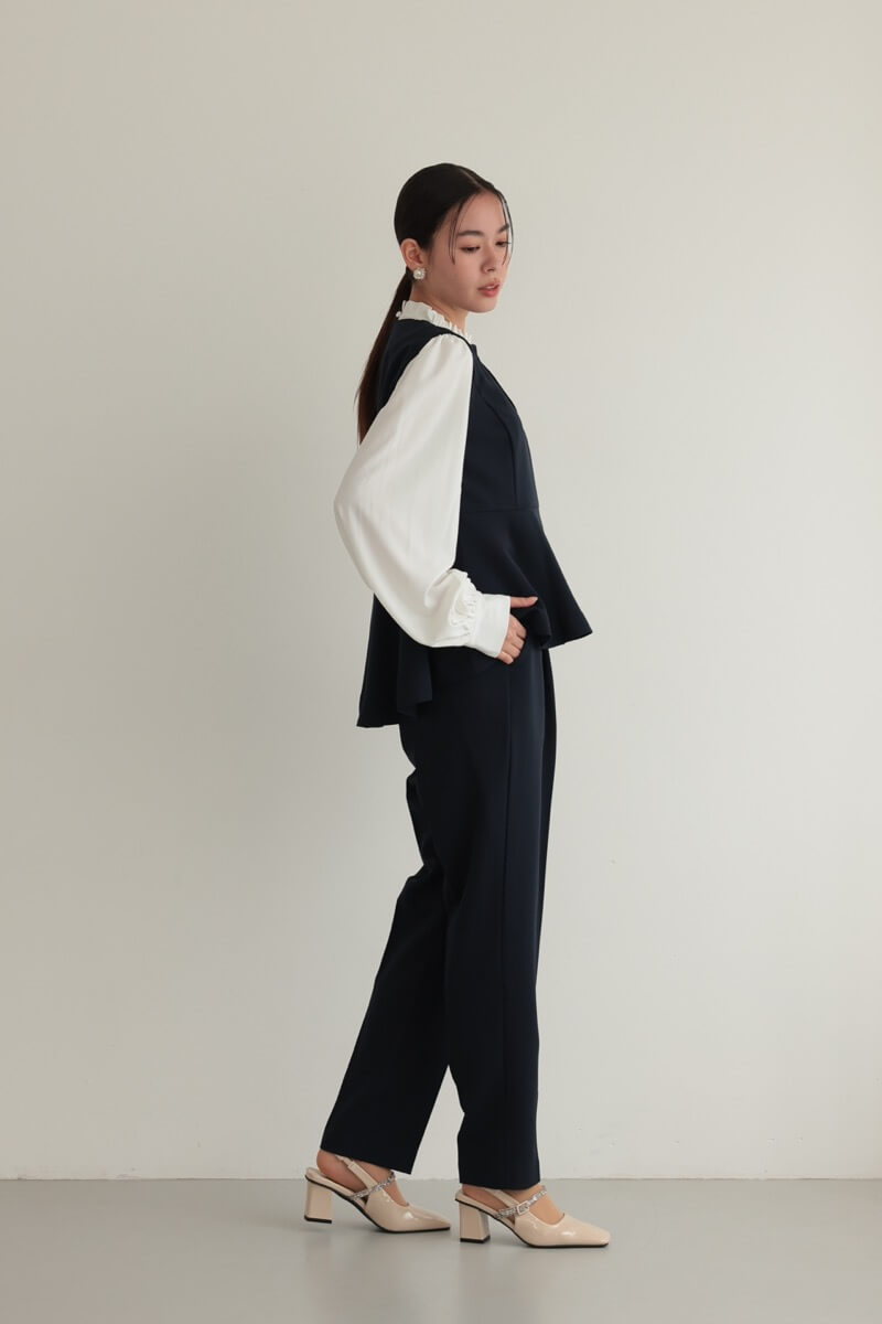 ネイビーのクルーネックジレセレモニーセット