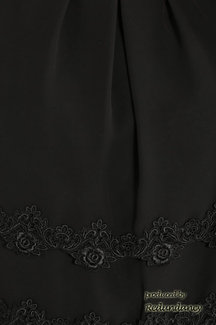 ブラックのウエスト薔薇レースフォーマルドレス