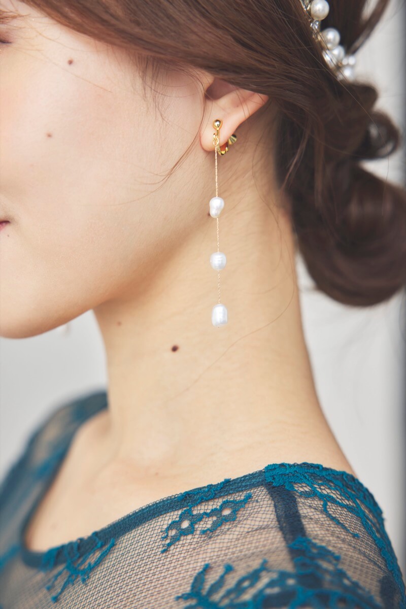 ドロップパールイヤリング