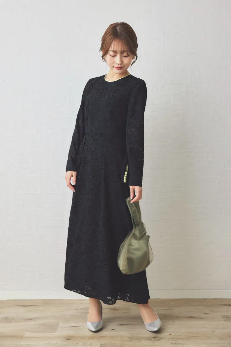 カーキのチュールハンドバッグ