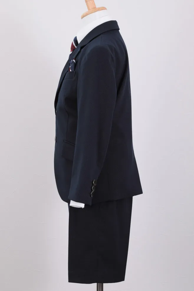 ネイビーのスタイリッシュキッズスーツセット