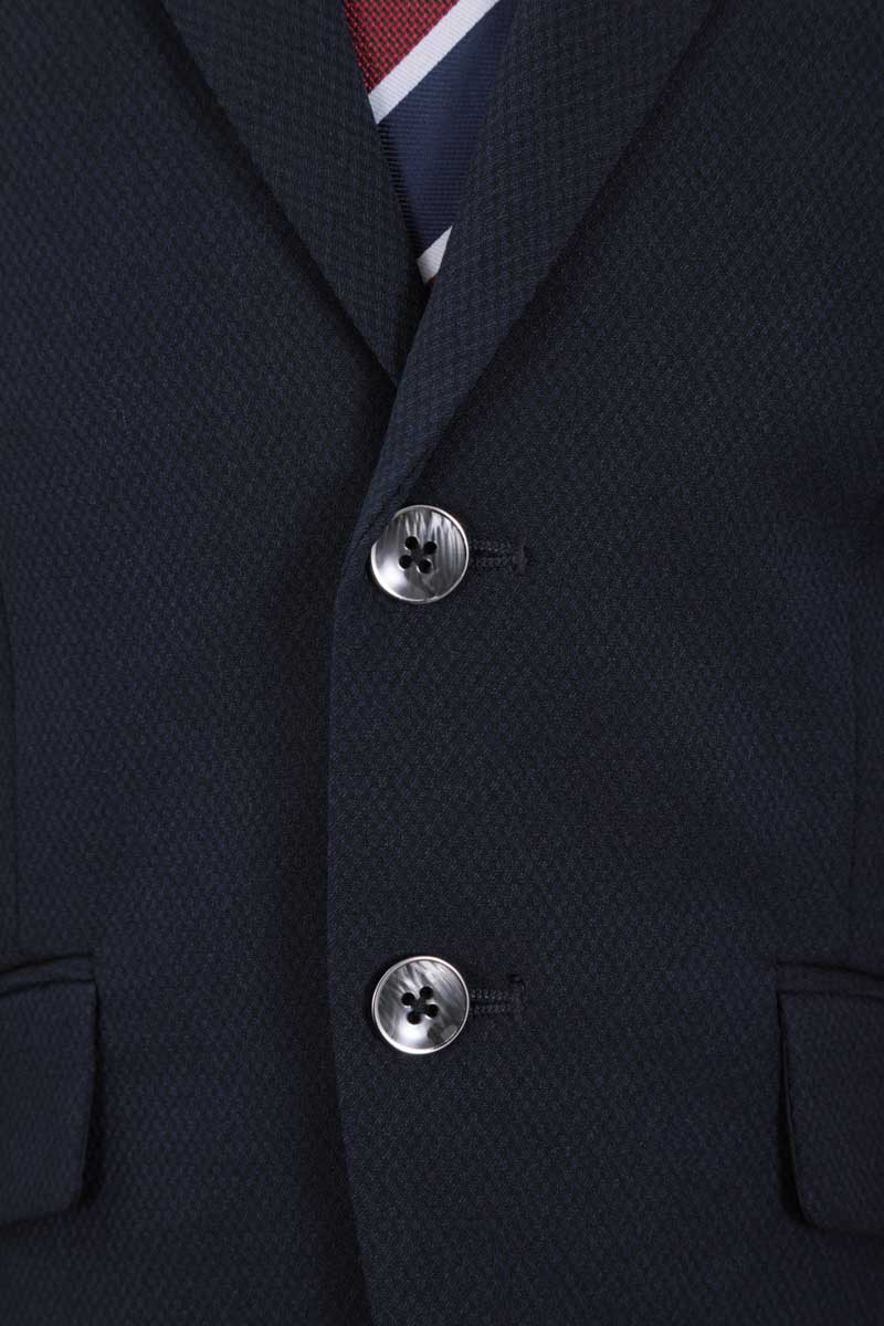 ネイビーのスタイリッシュキッズスーツセット