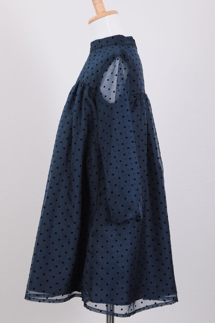 ネイビーのパールネックドットキッズフォーマルセット