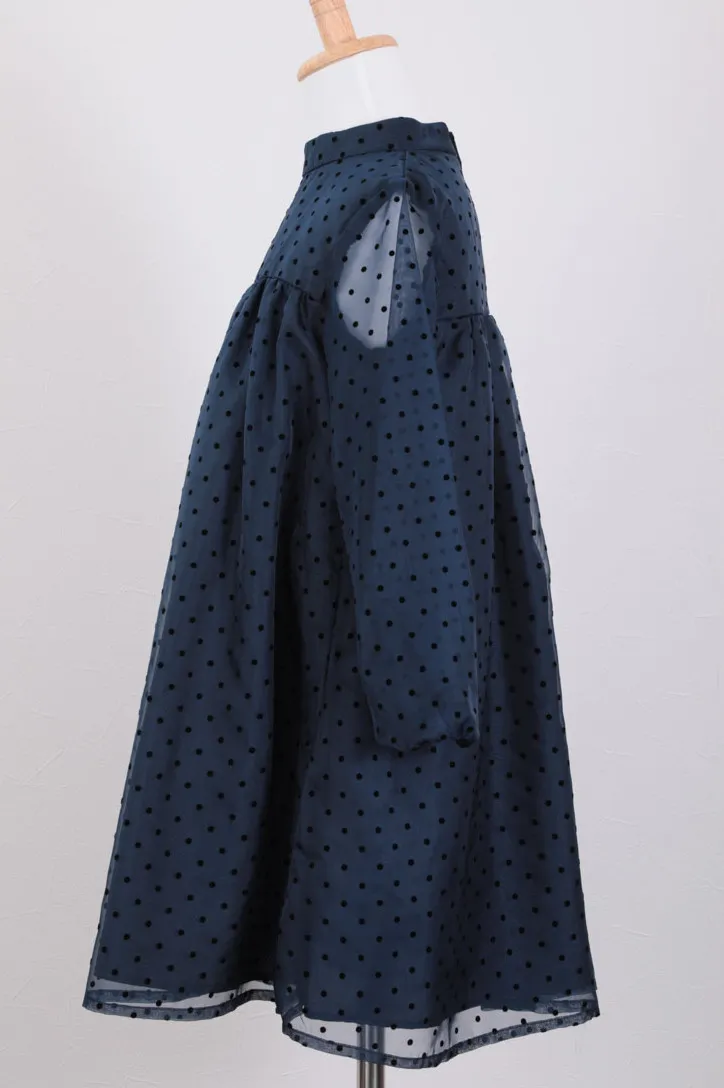 ネイビーのパールネックドットキッズフォーマルセット