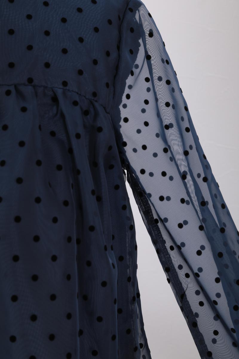 ネイビーのパールネックドットキッズフォーマルセット