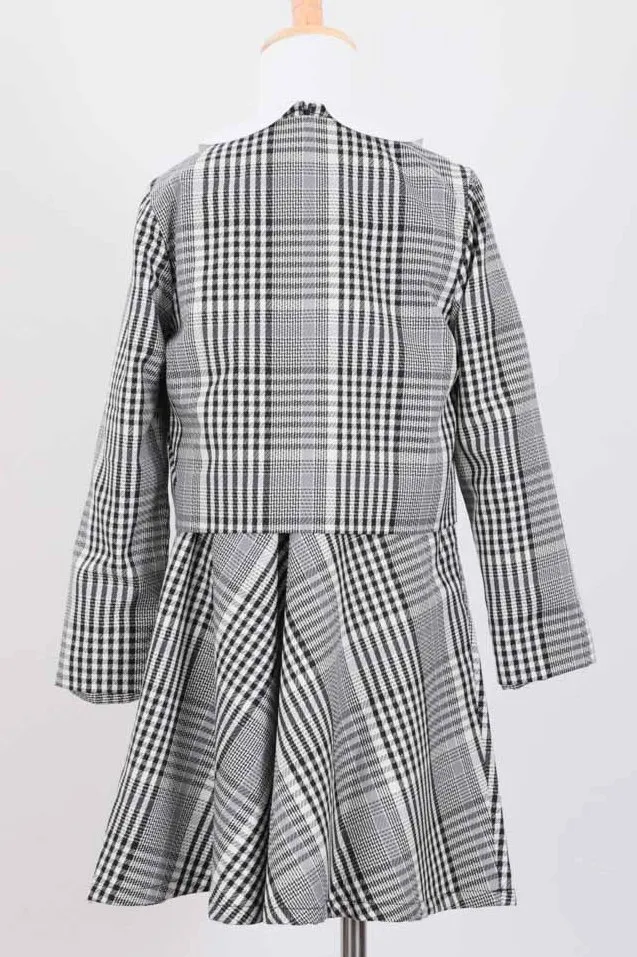 グレーのフォーマルチェックキッズワフォーマルセット