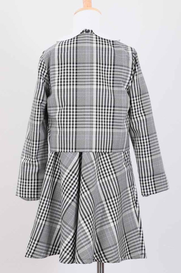 グレーのフォーマルチェックキッズワフォーマルセット