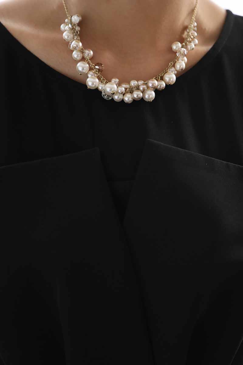 ブラックのビスチェ風ノースリーブドレス