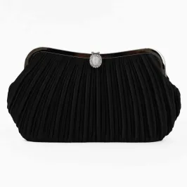 黒のストーンボタンバッグ