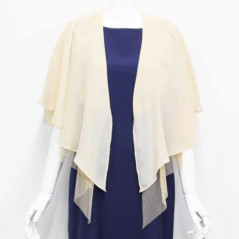 ベージュの3WAY袖付きストール