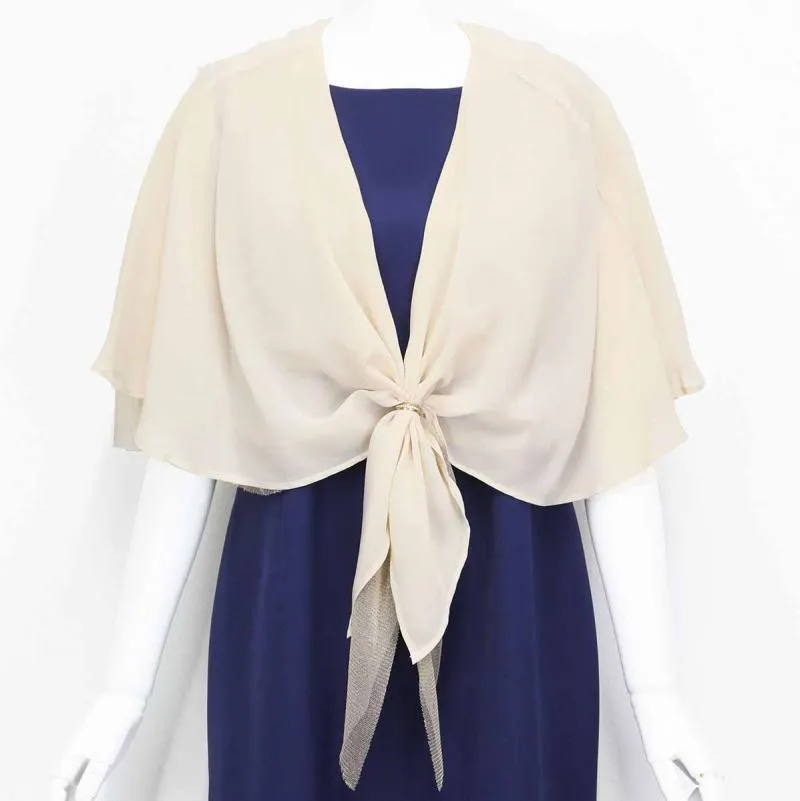 ベージュの3WAY袖付きストール