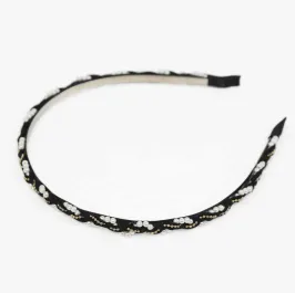 黒のパール付きカチューシャ