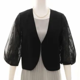 黒のボリューム袖ボレロ