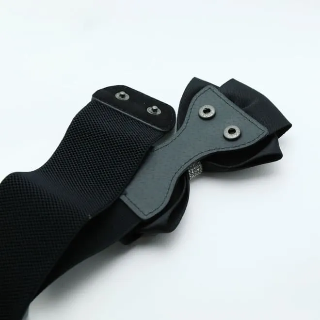 ブラックのラインストーン付リボンベルト