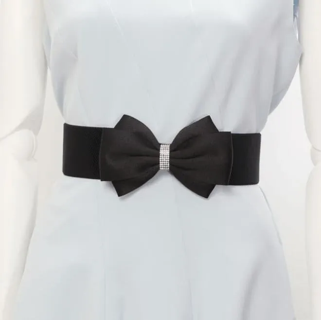 ブラックのラインストーン付リボンベルト