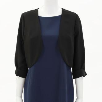 ベージュピンクのレース切替カシュクールドレスコーディネートセット