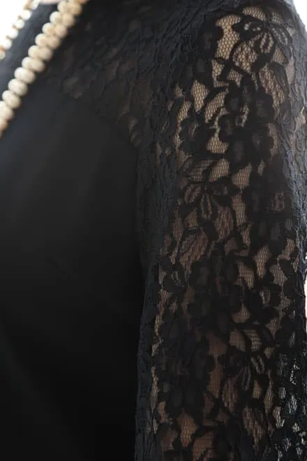 ネイビーのベルスリーブIラインドレス