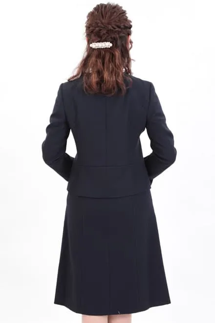 ネイビーのシンプルフレアセレモニースーツセット