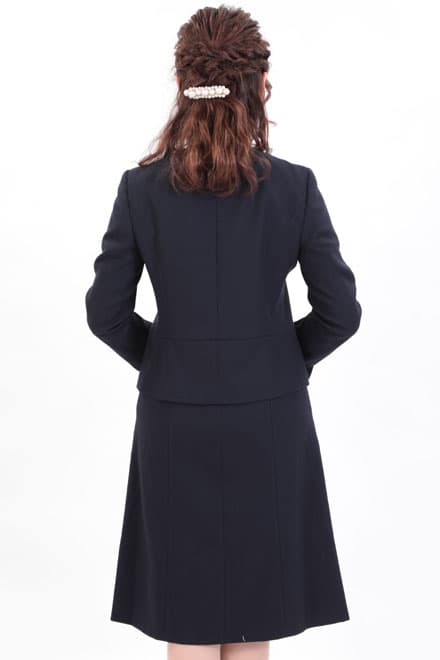 ネイビーのシンプルフレアセレモニースーツセット