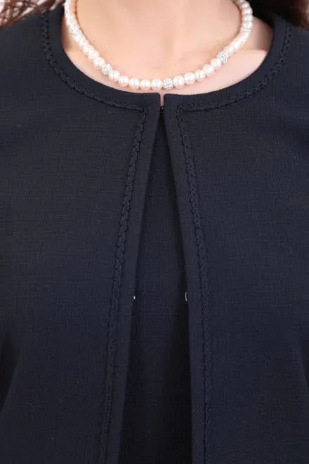 ネイビーのシンプルフレアセレモニースーツセット