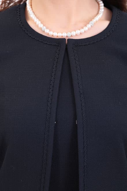 ネイビーのシンプルフレアセレモニースーツセット