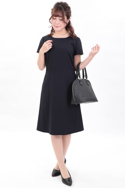 ネイビーのシンプルフレアセレモニースーツセット