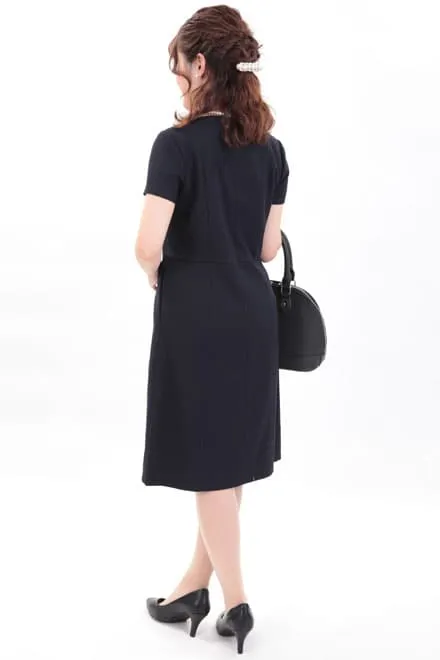 ネイビーのシンプルフレアセレモニースーツセット