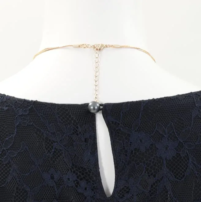 ゴールドチェーンのパール2連ネックレス