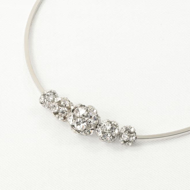 シルバーのビジューストーンチョーカー