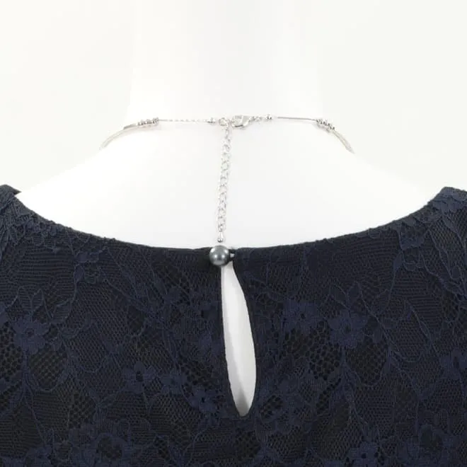 シルバーのビジューストーンチョーカー