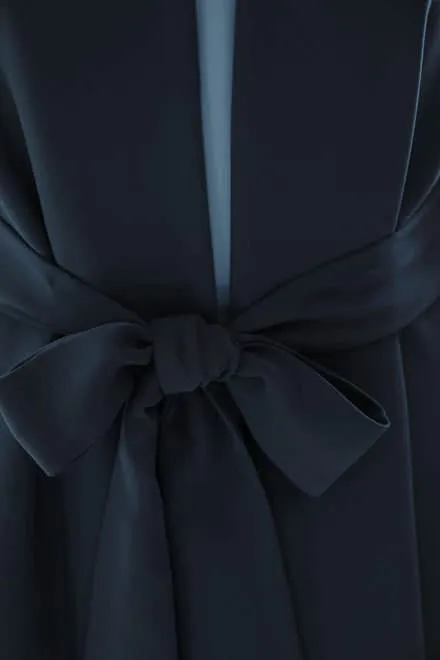 ネイビーの前開き風レイヤードドレスコーディネートセット