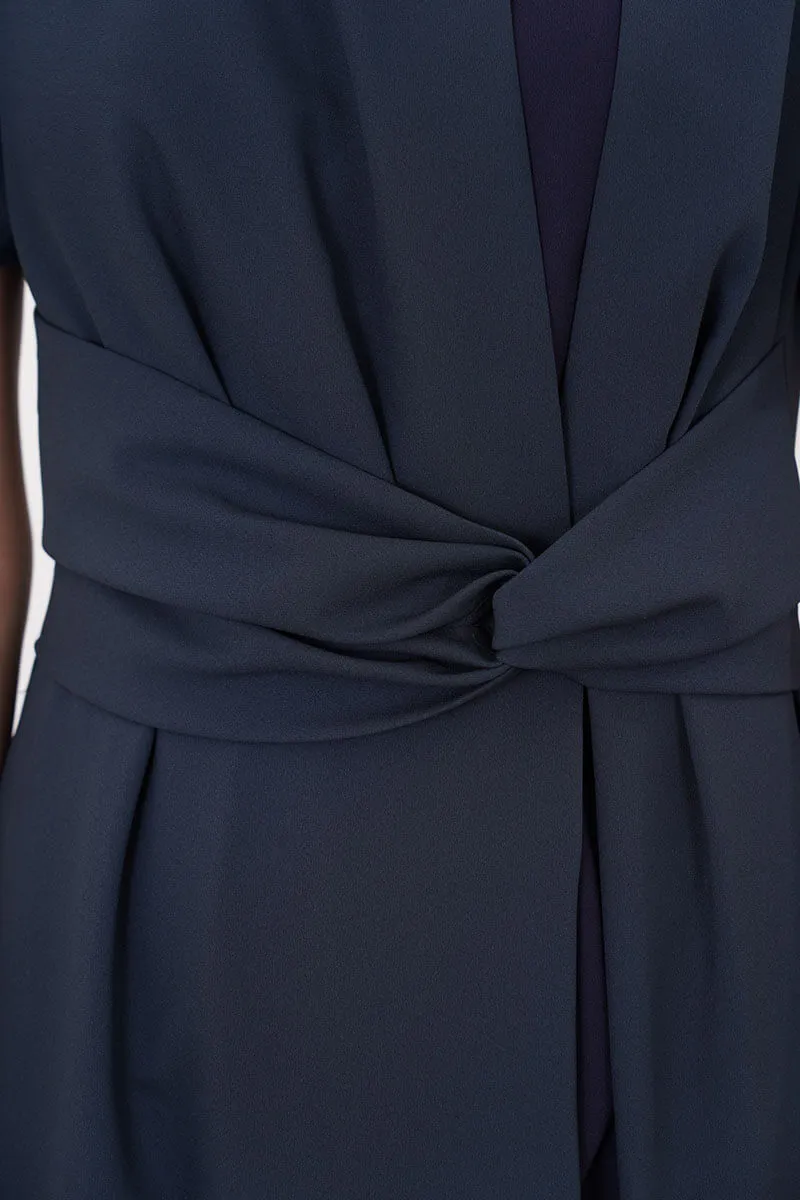 ダークグリーン×ネイビーのワンピースセットアップ