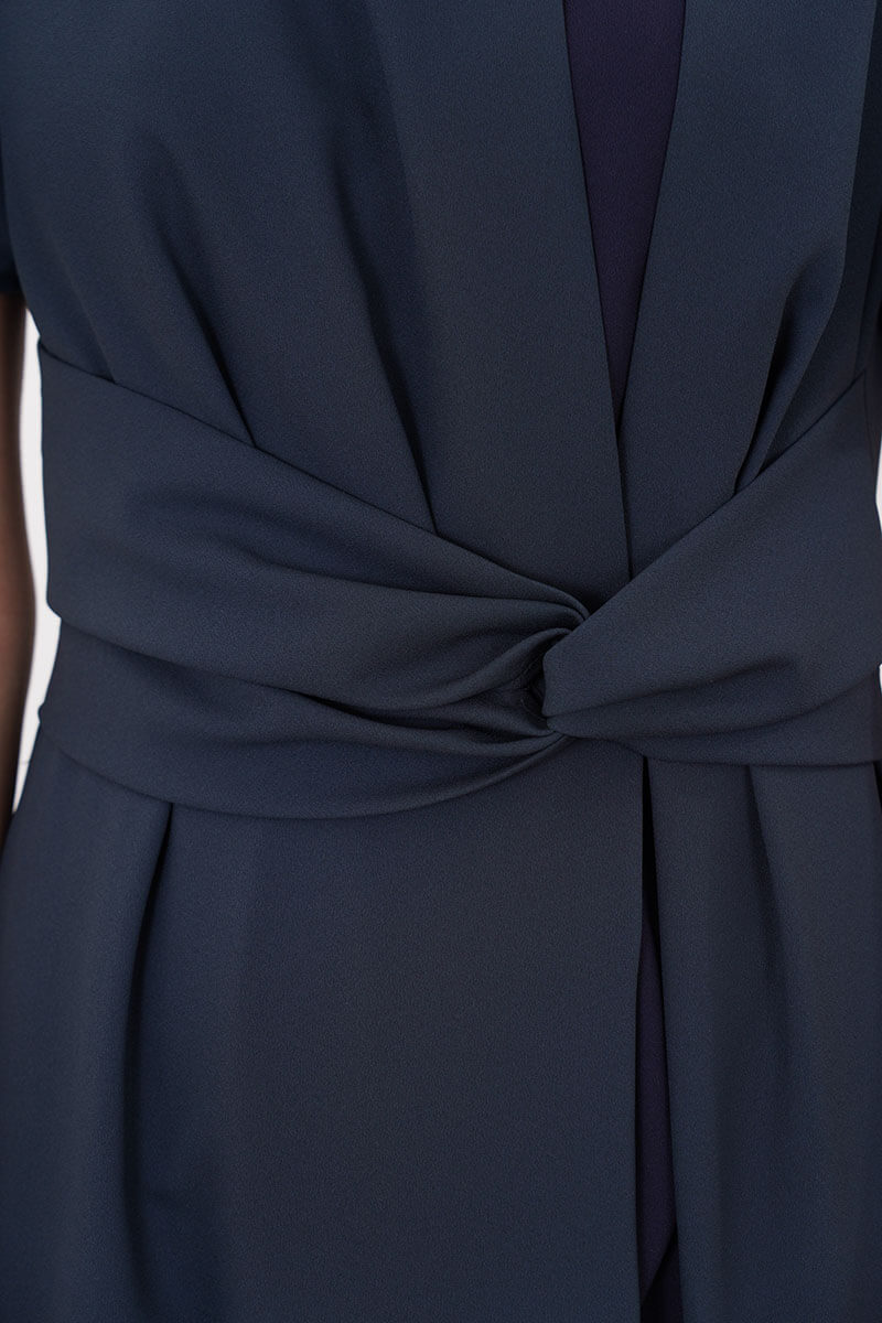 ダークグリーン×ネイビーのワンピースセットアップ