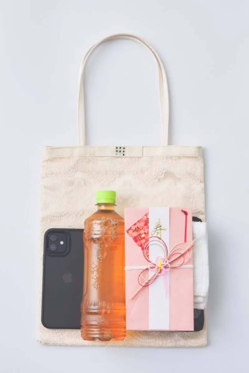 ベージュスカラップレースサブバッグ