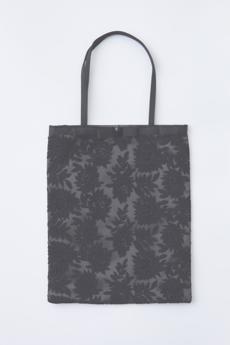 ブラックフラワーレースサブバッグ