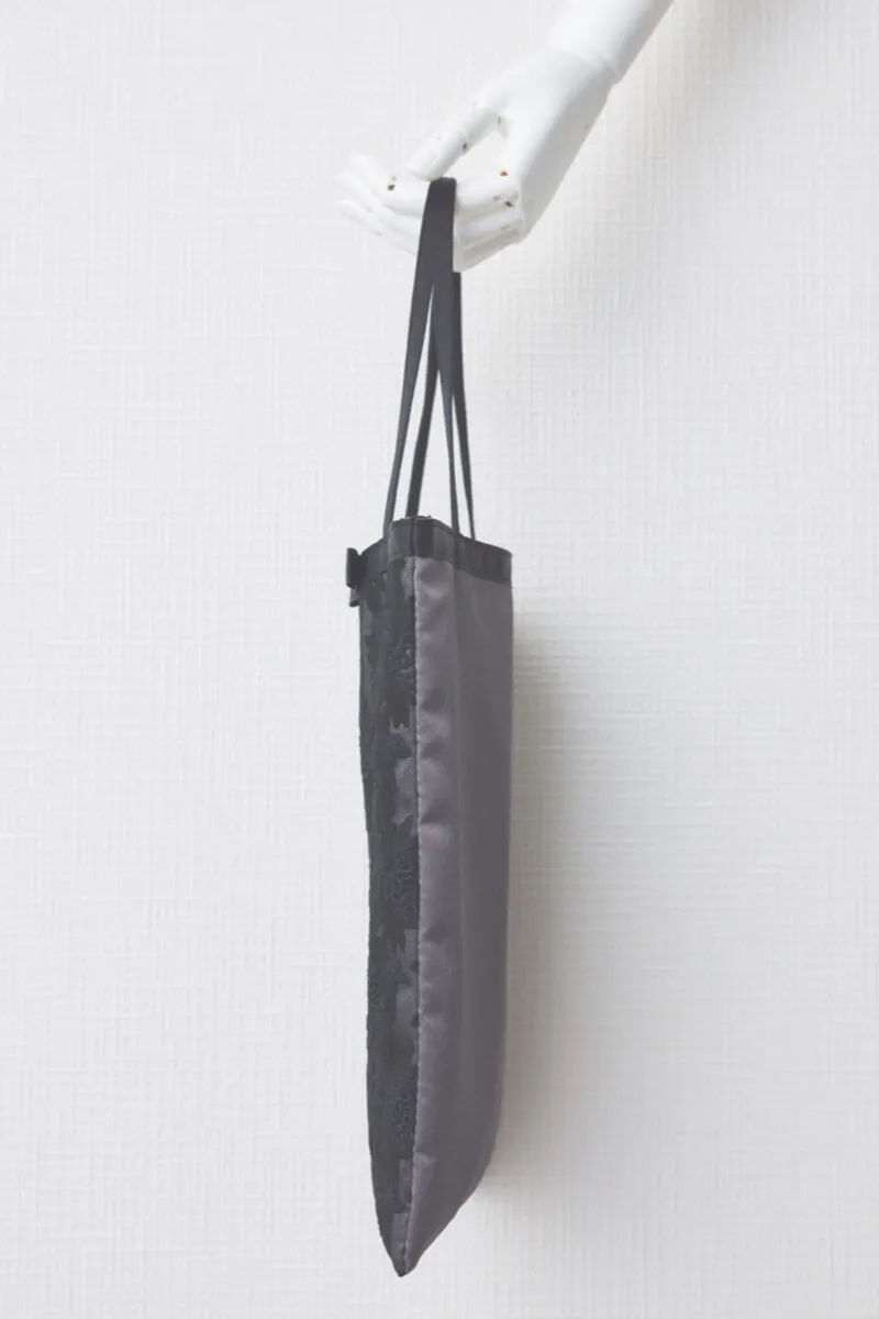 ブラックフラワーレースサブバッグ