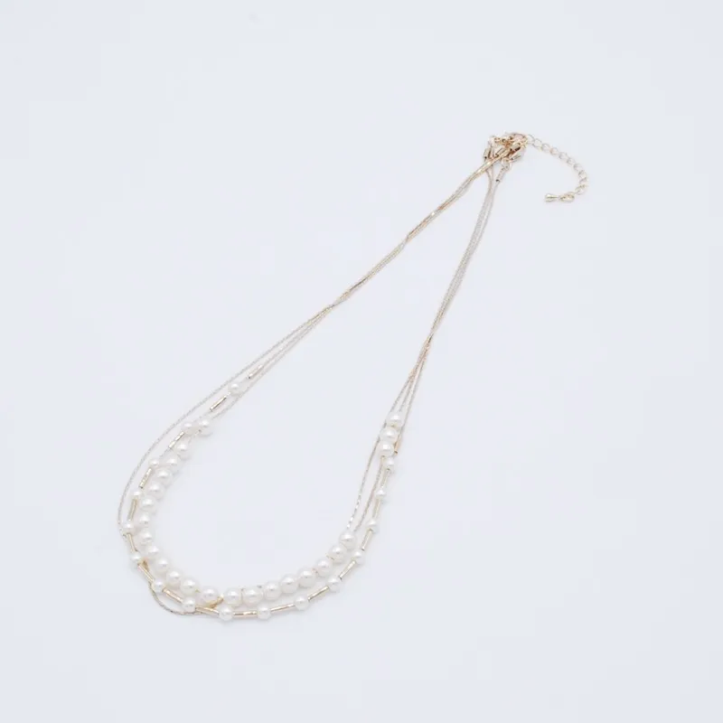3連ベビーパールネックレス