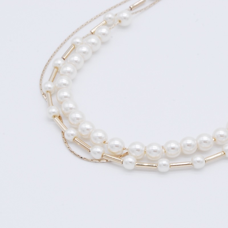 3連ベビーパールネックレス