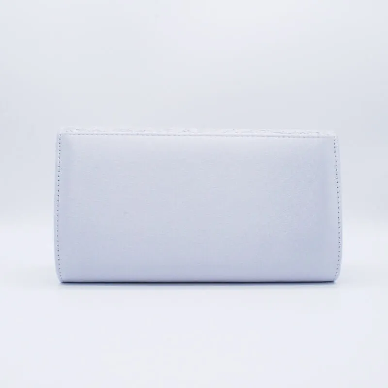 シルバーレース×プレートクラッチバッグ