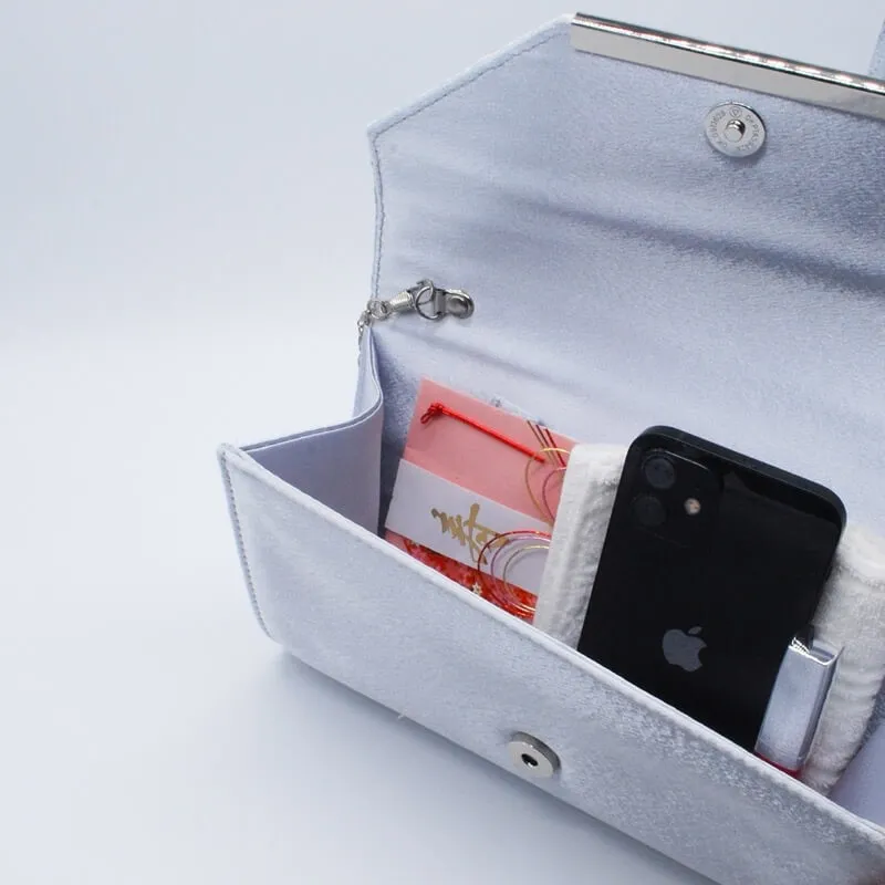 シルバーレース×プレートクラッチバッグ