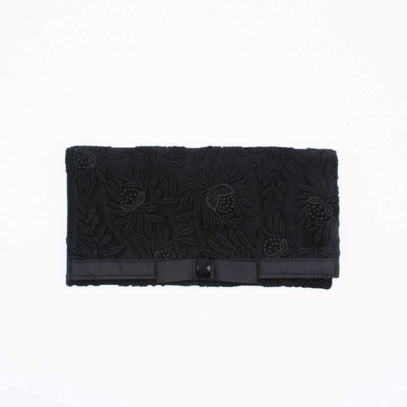 フラワーレースふくさ　黒